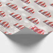 Cute Red Gnomes Bokeh Cadeaupapier (Hoek)