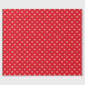 Cute Red Gold Hearts Pattern Wrapping Paper Cadeaupapier (Vlak)