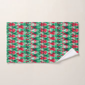 Cute red green abstract aztec patroon bad handdoek (Handdoek)