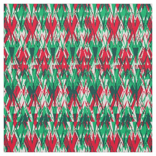 Cute red green abstract aztec patroon stof (Swatch)