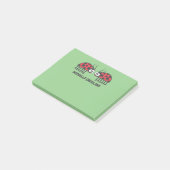 Cute Red Green Black Curious Ladybug en Spots Post-it® Notes (Schuin)