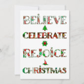 Cute Red Green Christmas Pattern Feestdagenkaart (Voorkant)