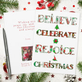 Cute Red Green Christmas Pattern Feestdagenkaart