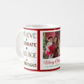 Cute Red Green Christmas Pattern Koffiemok (Voorkant links)