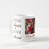 Cute Red Green Christmas Pattern Koffiemok (Voorkant links)