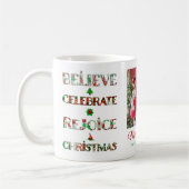 Cute Red Green Christmas Pattern Koffiemok (Links)