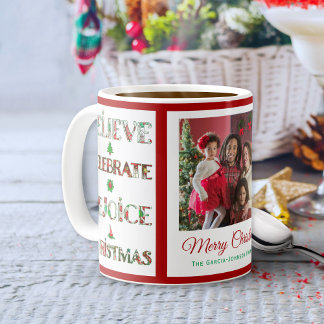 Cute Red Green Christmas Pattern Koffiemok