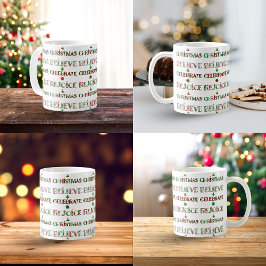 Cute Red Green Christmas Pattern Koffiemok