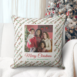 Cute Red Green Christmas Pattern Kussen