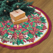 Cute red green festive christmas pattern custom kerstboom rok