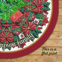Cute red green festive christmas pattern custom kerstboom rok