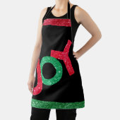 Cute Red Green Glitter-kerstfeest Schort (Insitu)