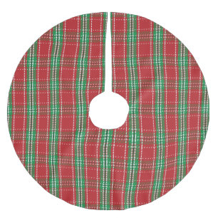 Cute Red Green Holiday Pset Rustisch Tartan Kerstboom Rok
