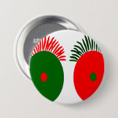 Cute Red Green kerst Eyes Ronde Button 7,6 Cm (Voorkant /achterkant)