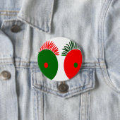Cute Red Green kerst Eyes Ronde Button 7,6 Cm (In situ)