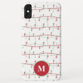 Cute Red & Green Kerstlampmonogram Case-Mate iPhone Case (Achterkant)