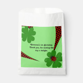 Cute Red Green Ladybug 1st Birthday Favor Bag Bedankzakje