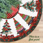 Cute red green patchwork christmas trees printed kerstboom rok
