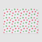 Cute Red Green Paw Printert Pattern Thema Tissuepapier (Voorkant)