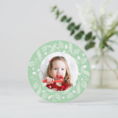 Cute Red & Green Pine en Holly Kerstmis Wreater Kaart (Staand voorkant)