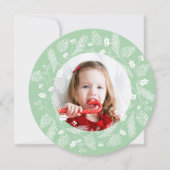 Cute Red & Green Pine en Holly Kerstmis Wreater Kaart (Voorkant)