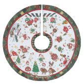 Cute Red Green Silly Goose Christmas Kerstboom Rok (Voorkant)