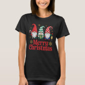Cute Red Green Whimsical Gnome Merry Christmas T-shirt (Voorkant)