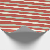 Cute Red, Green & White Snoep Stripe Kerstmis Cadeaupapier (Hoek)