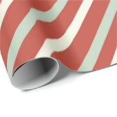 Cute Red, Green & White Snoep Stripe Kerstmis Cadeaupapier (Rol Hoek)