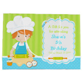 Cute Red Hair Boy Baking Bedankt Groot Cadeauzakje (Achterkant)