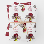 Cute Red Hair Fairies Persoonlijk Inpakpapier Vel (In situ)