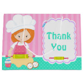 Cute Red Hair Girl Baking Bedankt Groot Cadeauzakje (Voorkant)