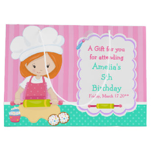 Cute Red Hair Girl Baking Bedankt Groot Cadeauzakje