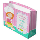 Cute Red Hair Girl Baking Bedankt Groot Cadeauzakje (Achterkant Gekanteld)
