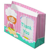 Cute Red Hair Girl Baking Bedankt Groot Cadeauzakje (Voorkant Gekanteld)