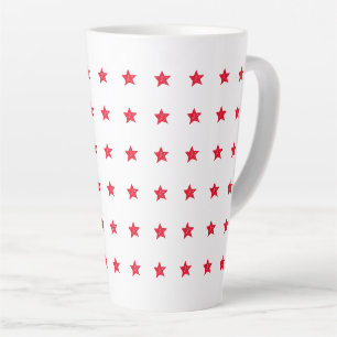 Cute red hand getekende sterren patroon modern latte mok