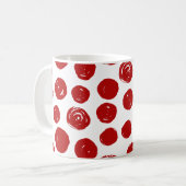 Cute Red-handgetekende waterverf polka-punten Koffiemok (Voorkant links)