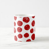 Cute Red-handgetekende waterverf polka-punten Koffiemok (Center)