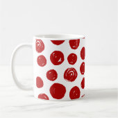 Cute Red-handgetekende waterverf polka-punten Koffiemok (Links)