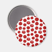 Cute Red-handgetekende waterverf polka-punten Magneet (Voorkant / Achterkant)