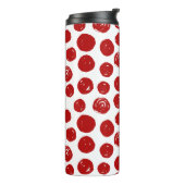 Cute Red-handgetekende waterverf polka-punten Thermosbeker (Gedraaid links)