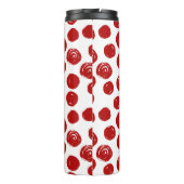 Cute Red-handgetekende waterverf polka-punten Thermosbeker (Achterkant)