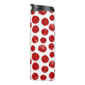 Cute Red-handgetekende waterverf polka-punten Thermosbeker (Geroteerd rechts)