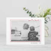 Cute Red Handwrite Je bent een geliefde Lijst Vale Kaart (Staand voorkant)