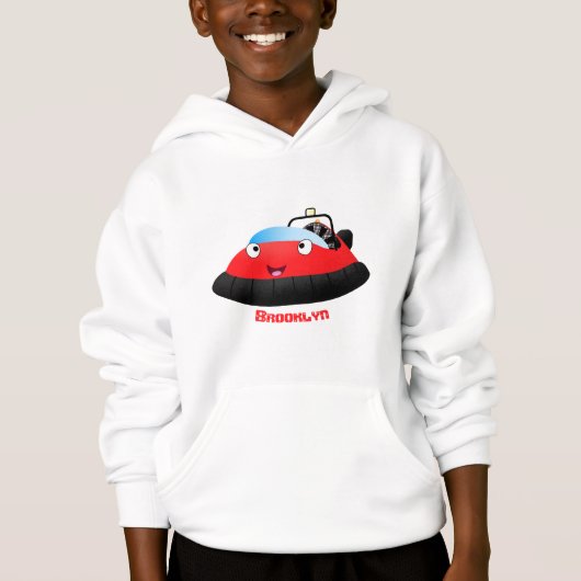 Cute red happy hovercraft cartoon (Voorkant)