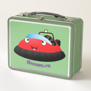 Cute red happy hovercraft cartoon