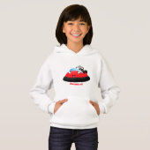 Cute red happy hovercraft cartoon (Voorkant volledig)