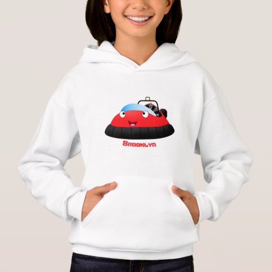 Cute red happy hovercraft cartoon (Voorkant)