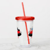 Cute red happy hovercraft cartoon acryl drinkbeker (Links)