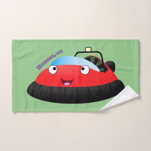 Cute red happy hovercraft cartoon bad handdoek (Handdoek)